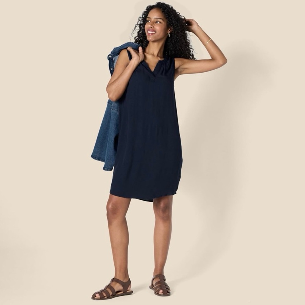 Amazon Essentials woven shift dress navy blue